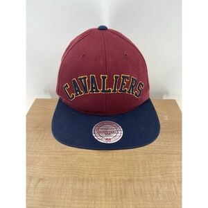 Cleveland Cavaliers Hat Cap Snap Back Maroon Blue NBA Basketball Mens Spell Out